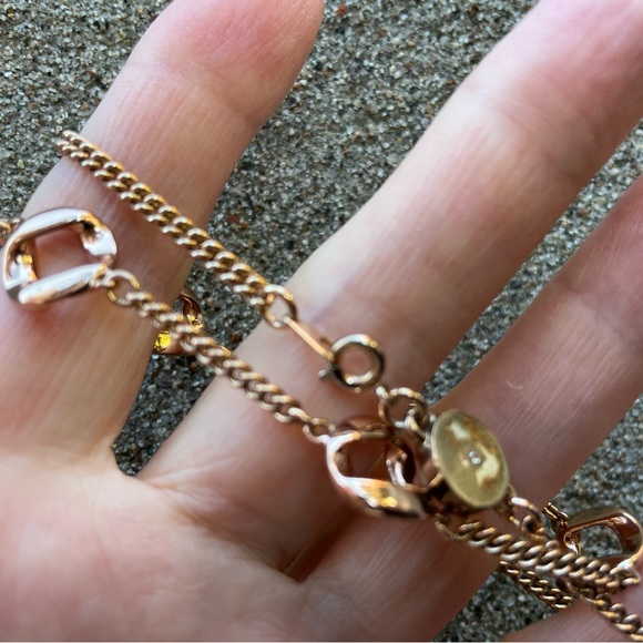 Marc by Marc Jacobs Rose Gold Tone Chain Link Station Choker Necklace - Picture 8 of 15